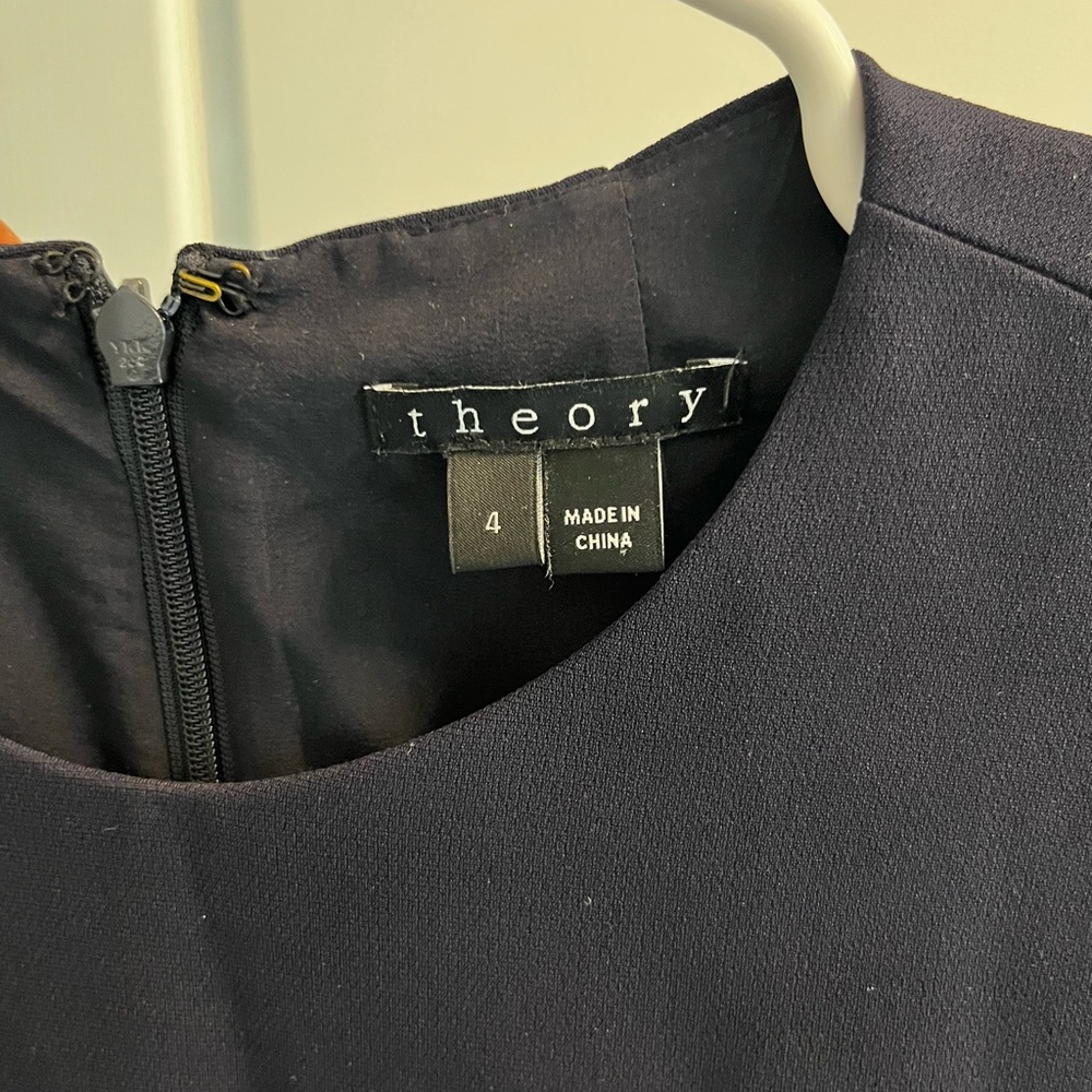 Theory Navy Crewneck Sheath Dress